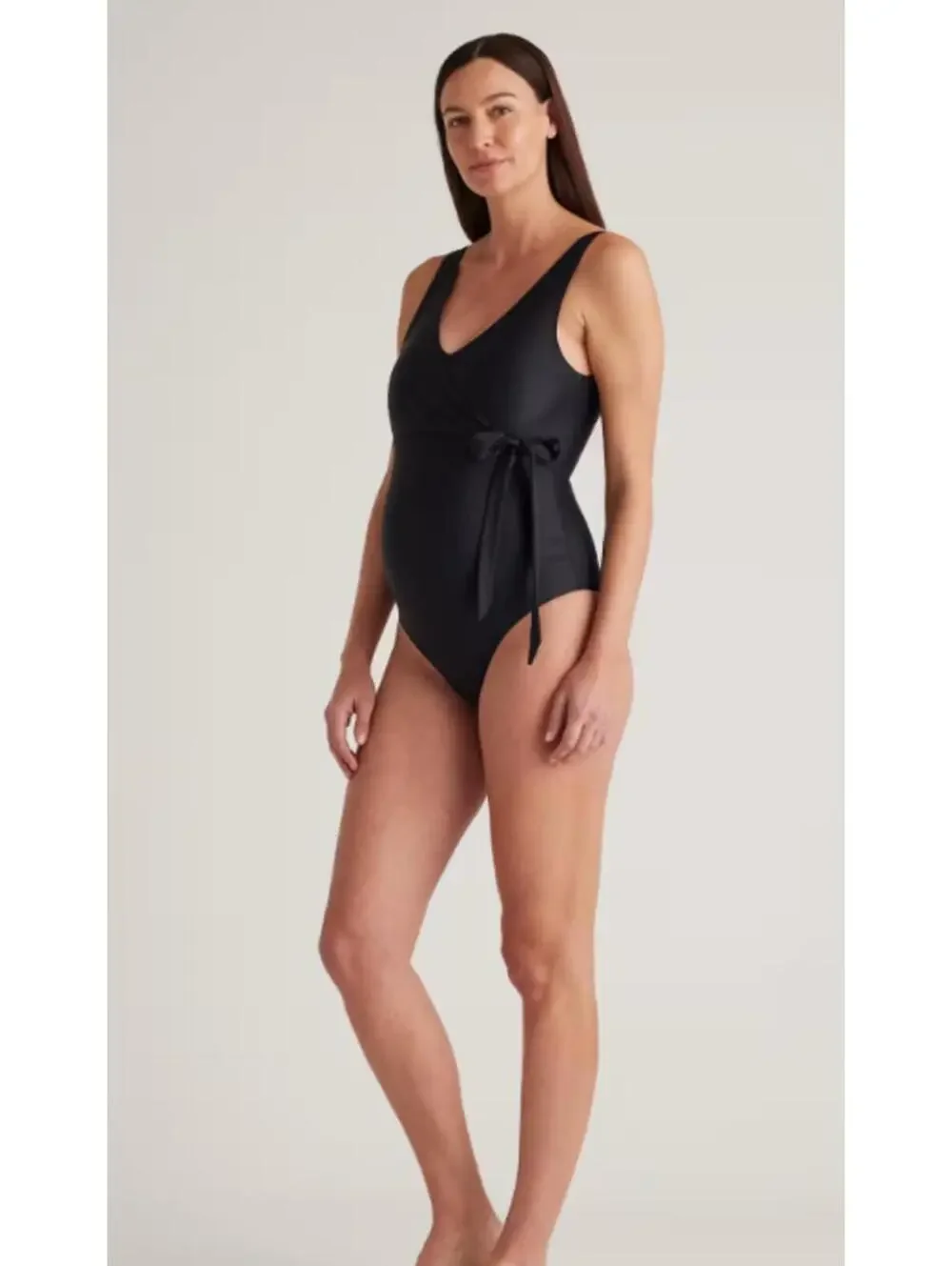 NWT Quince Black One-Piece Maternity Swim